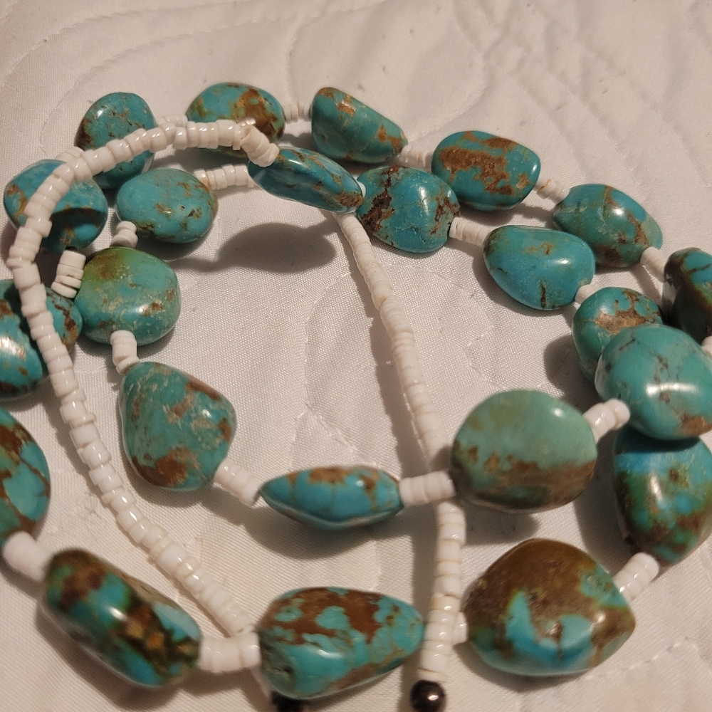 Handmade Turquoise and Shell Necklace